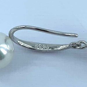white pearl silver earring S925