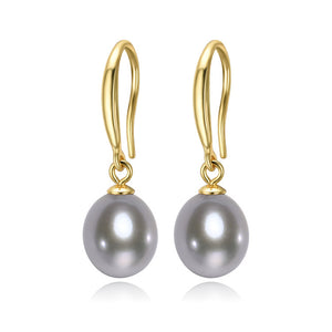 frenelle jewellery earrings gold pearl grey