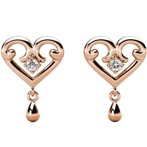 rose gold crystal stud earrings for women