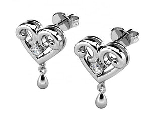 silver crystal stud drop earrings jewellery women