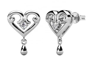 silver crystal stud drop earrings jewellery women