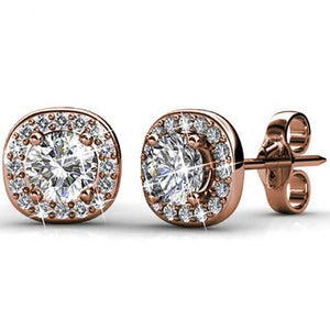 rose gold crystal stud earrings for men and women