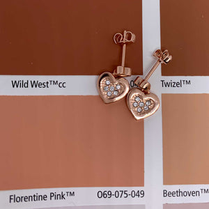 rose gold jewellery set crystals heart shape earrings resene