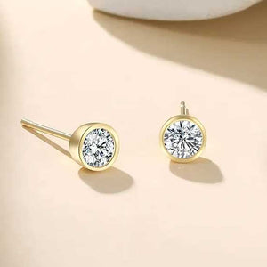 18K Gold Crystal Stud Earrings "Evita"