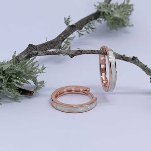 rose gold opal hoop earrings jewellery