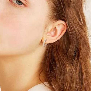 rose gold opal hoop earrings ear