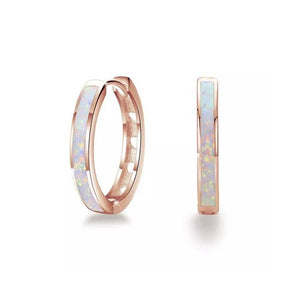 rose gold opal hoop earrings nz