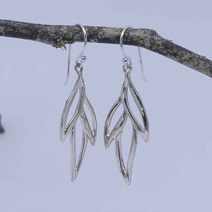 silver leaf earring hook
