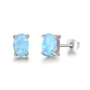 blue opal silver stud earrings jewellery