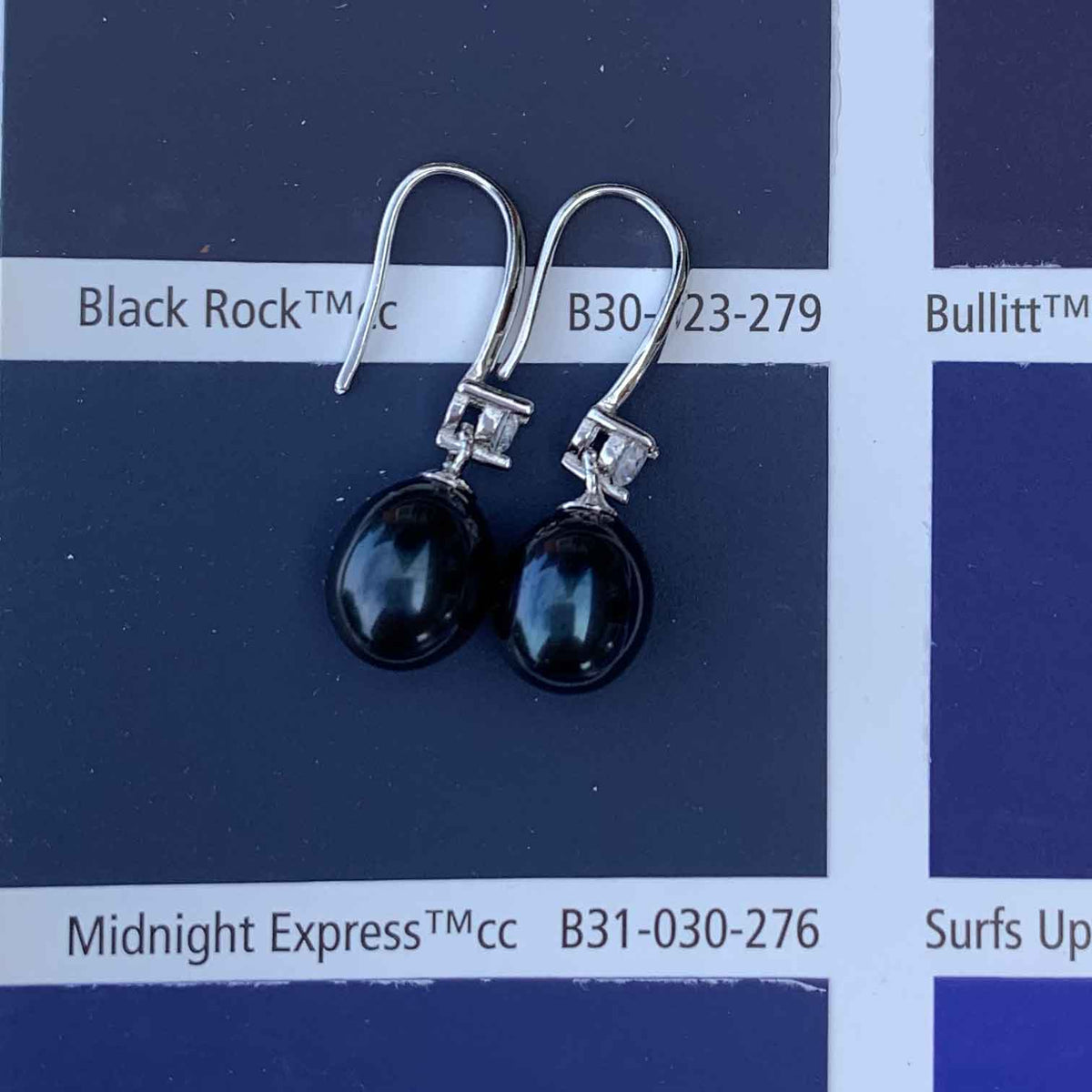 frenelle jewellery earrings pearls silver crystal black