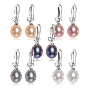 frenelle jewellery earring, pink pearl crystal silver