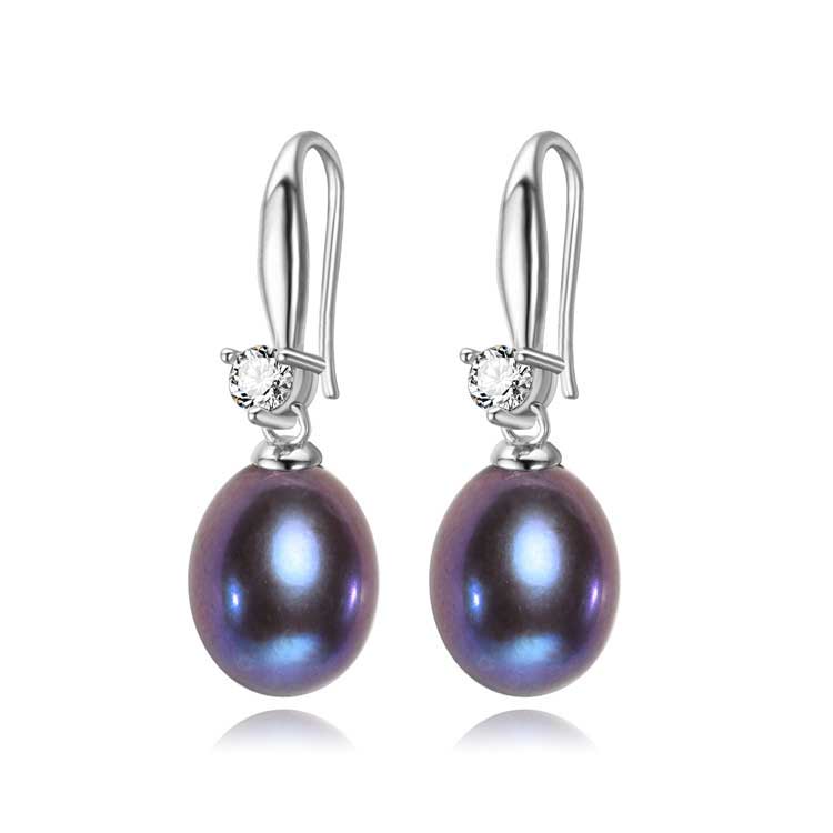 frenelle jewellery earrings pearls silver crystal black