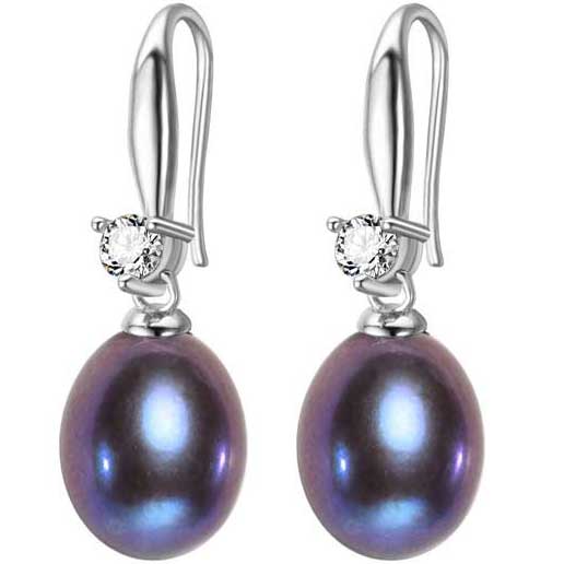 black freshwater pearl earrings