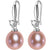 frenelle jewellery earring, pink pearl crystal silver