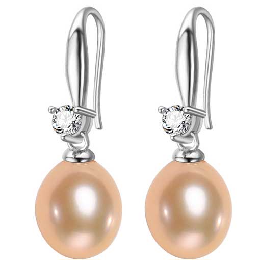 pearl drop earrings for women crystal