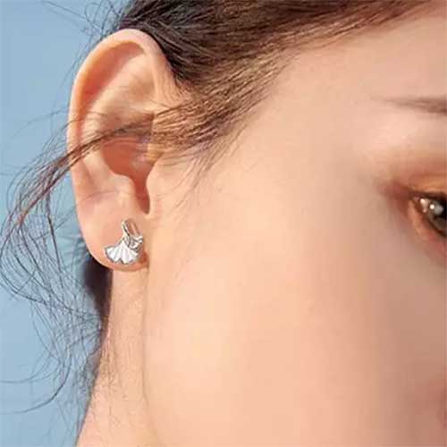 silver gingko earrings jewellery for women