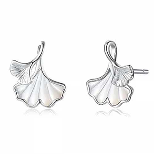 silver gingko earrings jewellery for women