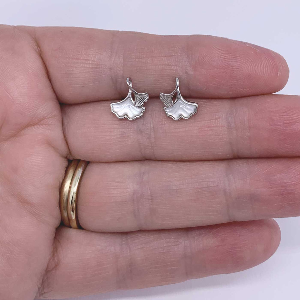 silver gingko earrings jewellery for women