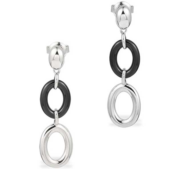 black silver drop earrings jewellery