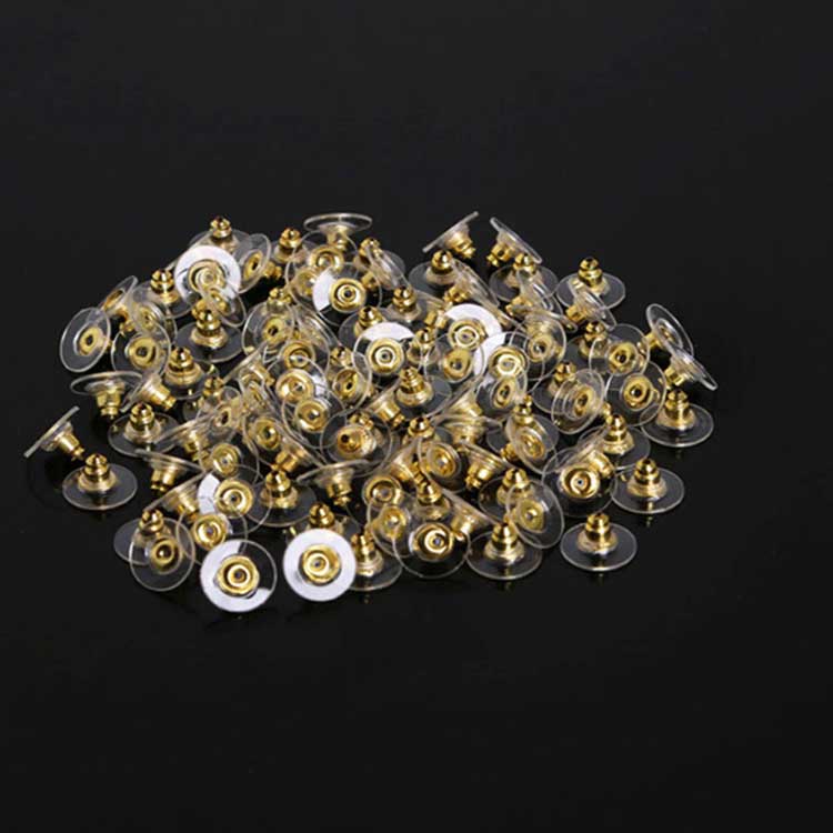 10 X 6 Mm , Gold Color Earring Backs ,silicone Clear Earring Backs 