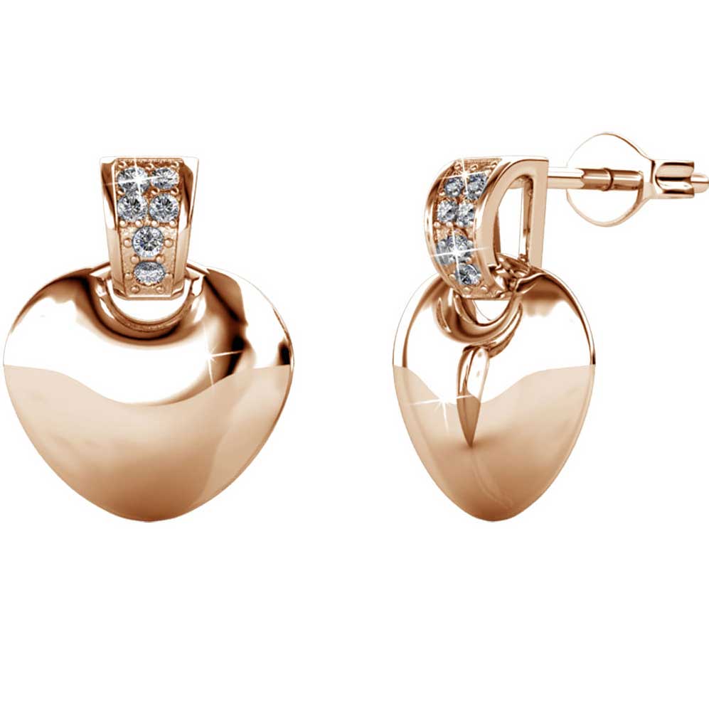 jewellery set rose gold swarovski heart