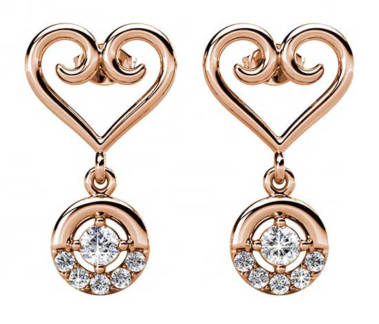 rose gold crystal earrings jewellery for women