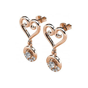 jewellery earrings rose gold swarovski heart
