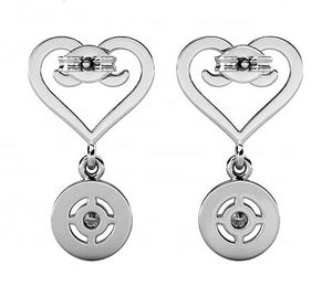 jewellery earrings silver crystal heart