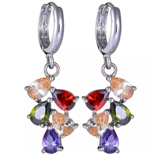 huggie crystal coloured earring