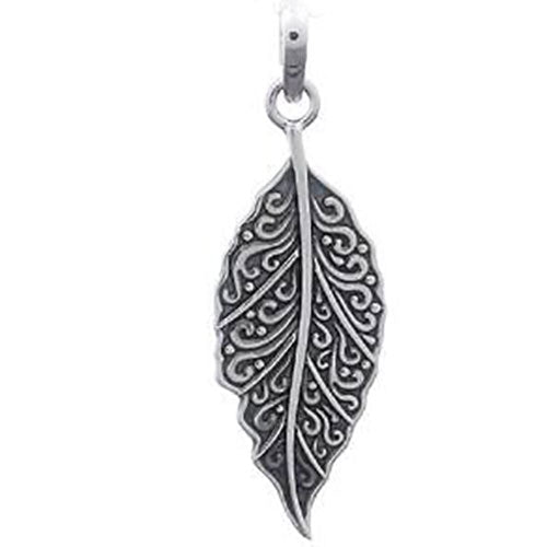 leaf koru silver pendant necklace