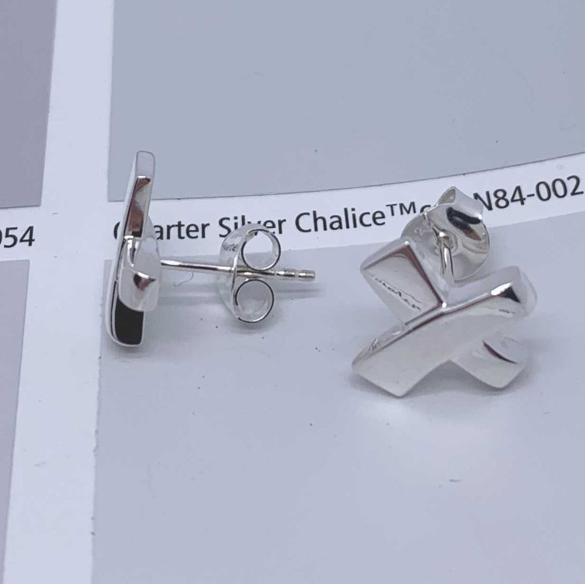 silver stud cross earrings