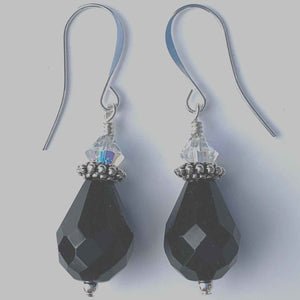 frenelle jewellery crystal silver drop earrings
