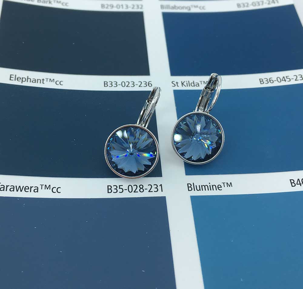 silver swarovski crystal earrings