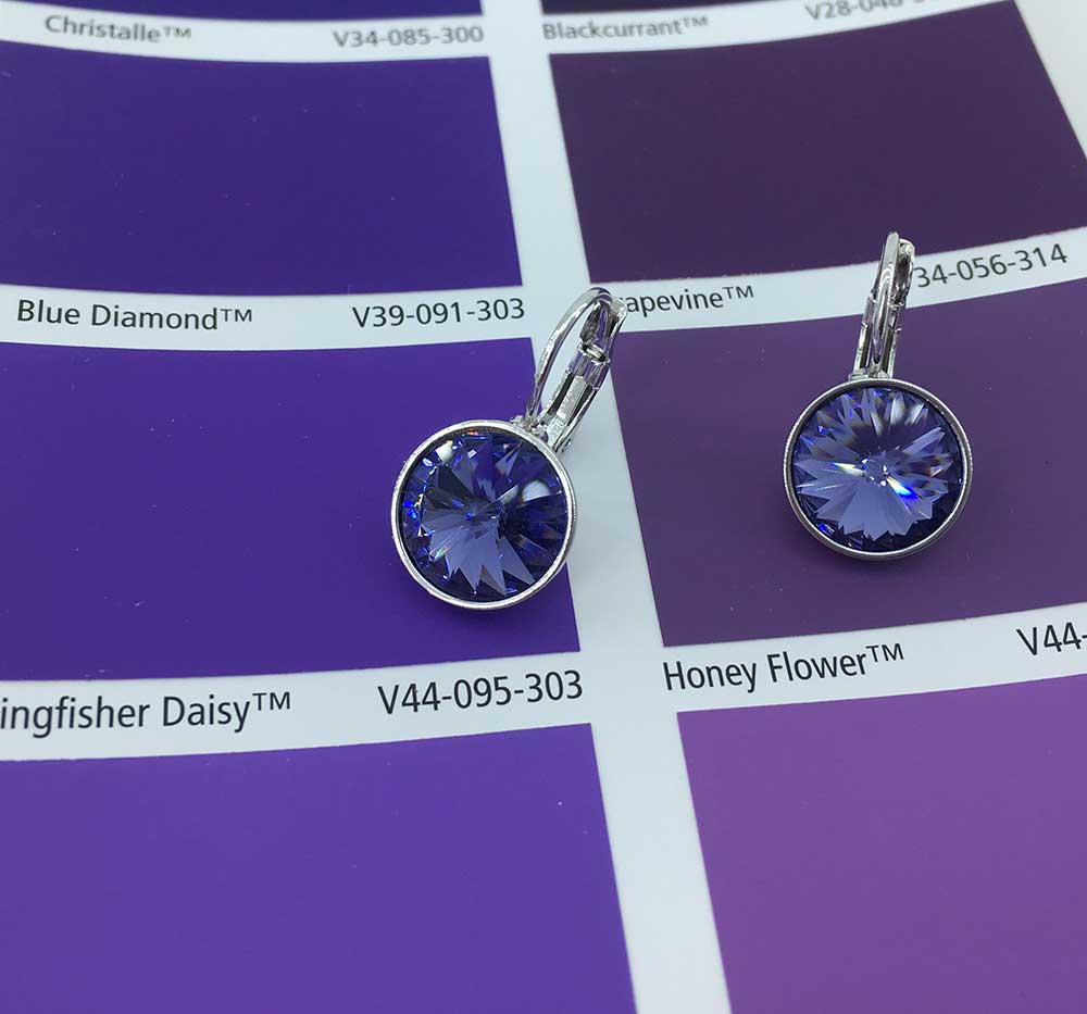 silver swarovski crystal earrings