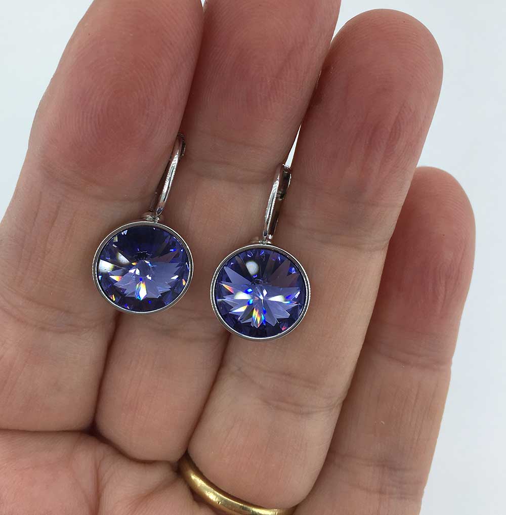 swarovski crystal pink earrings