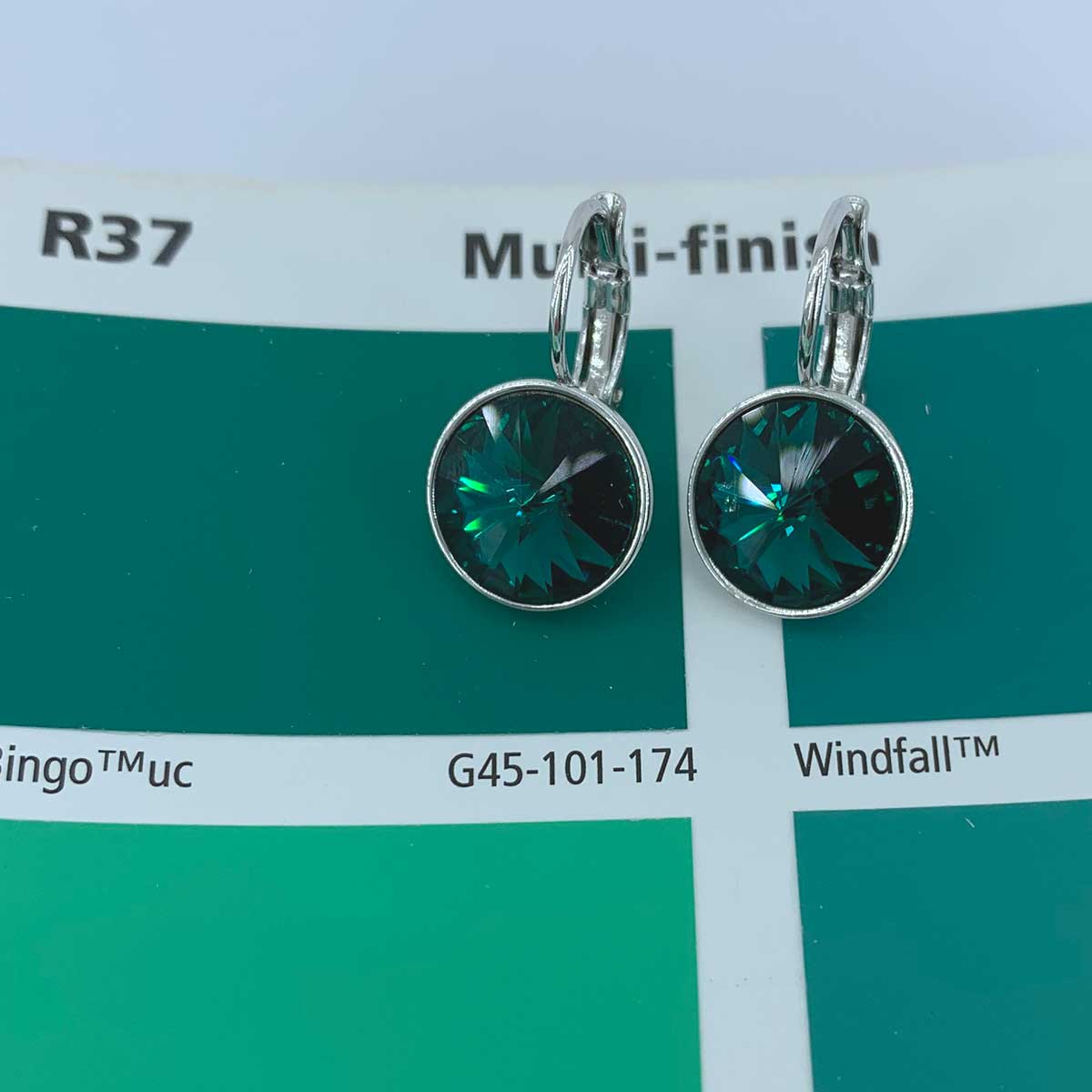 silver swarovski crystal earrings