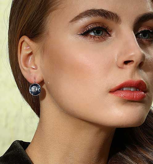 swarovski crystal pink earrings