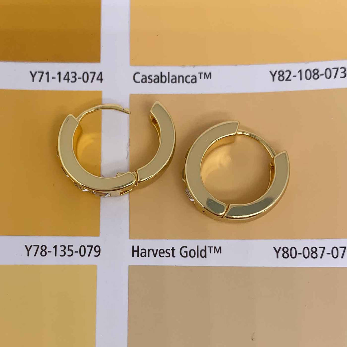 gold huggie crystal earring for women