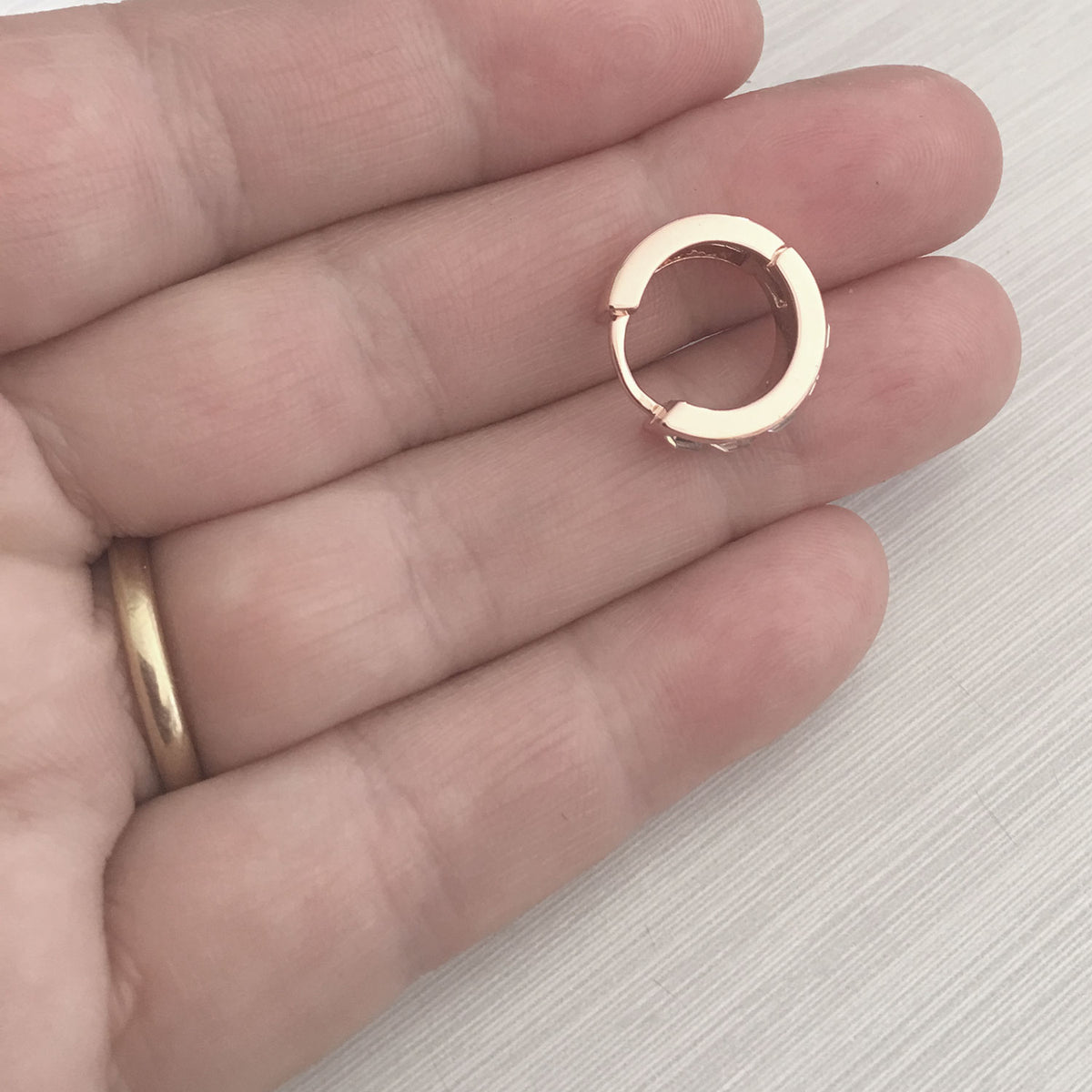 gold huggie crystal earring for women