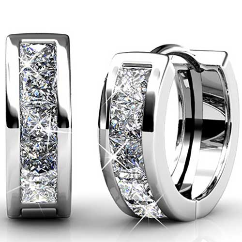 silver higgie crystal earring