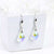 Silver dangle earrings with unique shaped crystal "Jendi" (Crystal)