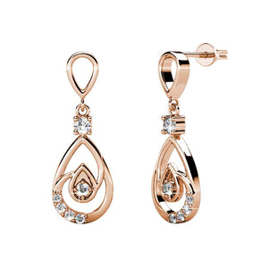 rose gold drop crystal earrings jewellery women