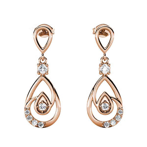 rose gold drop crystal earrings jewellery women