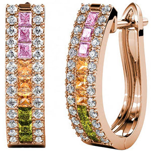 rose gold huggie crystal earring for women