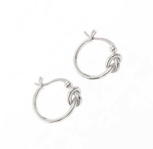 silver knotted huggie earring