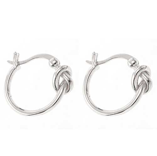 silver knotted huggie earring