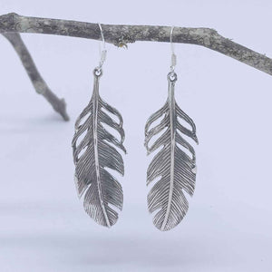 silver feather earrings frenelle
