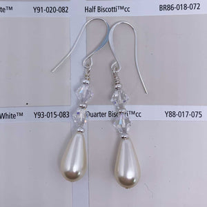 bridal pearl crystal drop earrings