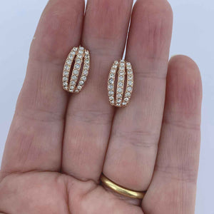 rose gold premium crystal huggie earrings
