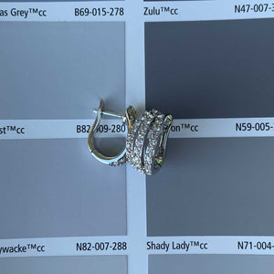 silver crystal huggie earrings evening bridal for women